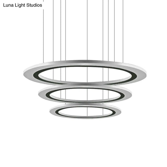 Sleek Acrylic Led Chandelier Pendant Light With Diy Design - Warm/White Ideal For Living Room