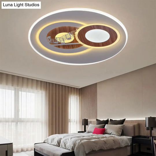 Sleek Acrylic Led Flush Mount Ceiling Light For Corridors Contemporary White Design / C