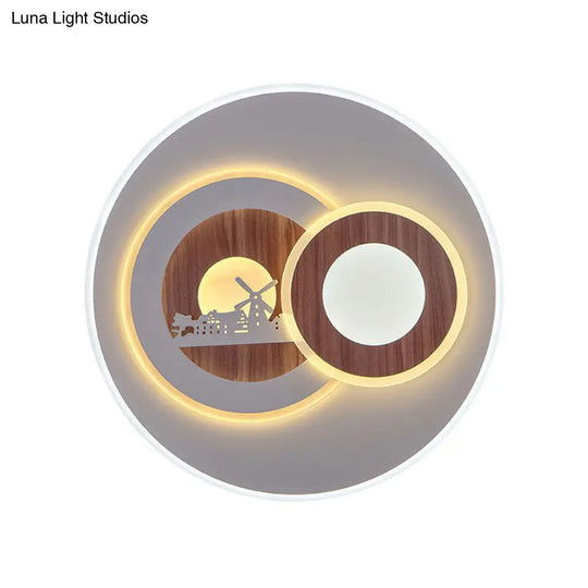 Sleek Acrylic Led Flush Mount Ceiling Light For Corridors Contemporary White Design