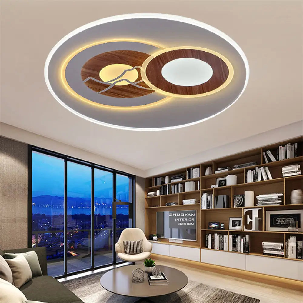 Sleek Acrylic Led Flush Mount Ceiling Light For Corridors Contemporary White Design / B