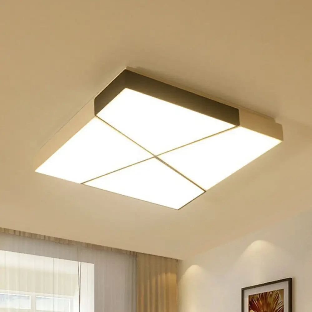 Sleek Acrylic Led Flush Mount Lighting In Stylish Black And White For Living Room Black - White /