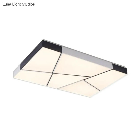 Sleek Acrylic Led Flush Mount Lighting In Stylish Black And White For Living Room