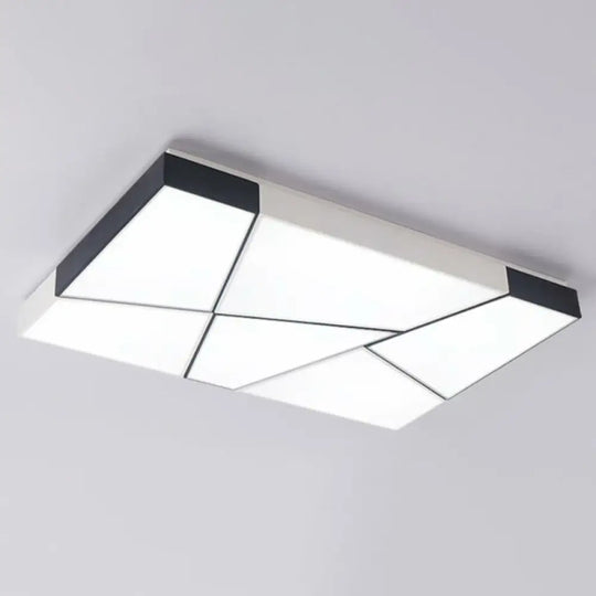 Sleek Acrylic Led Flush Mount Lighting In Stylish Black And White For Living Room Black - White /