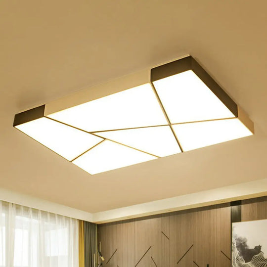 Sleek Acrylic Led Flush Mount Lighting In Stylish Black And White For Living Room Black - White /