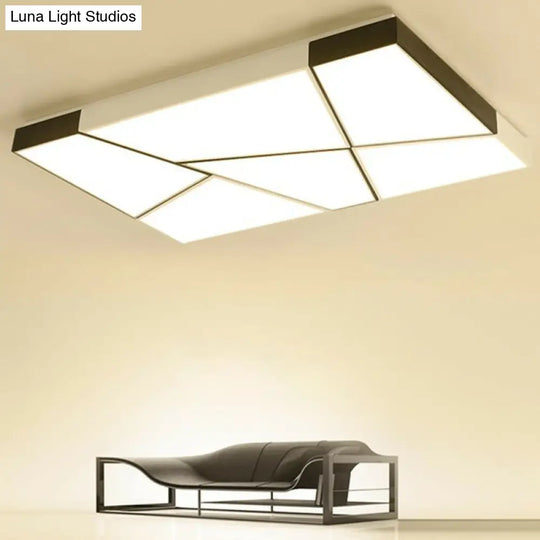 Sleek Acrylic Led Flush Mount Lighting In Stylish Black And White For Living Room