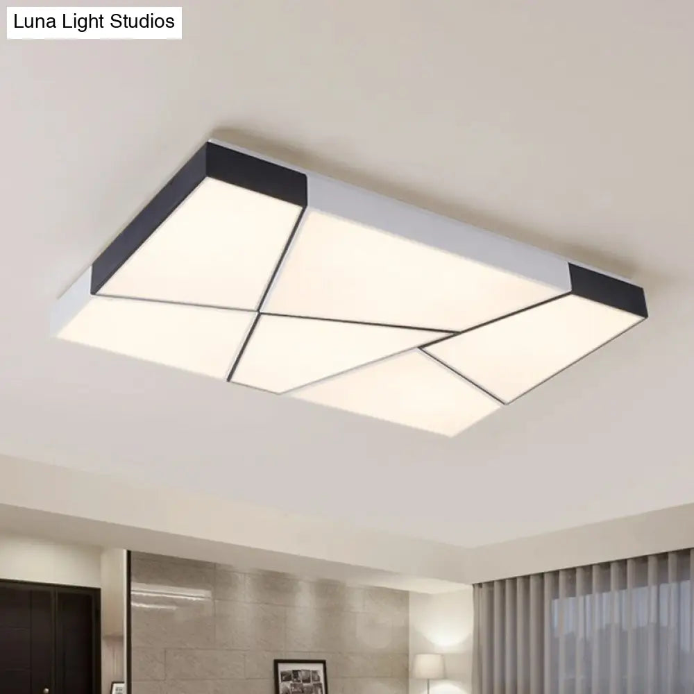 Sleek Acrylic Led Flush Mount Lighting In Stylish Black And White For Living Room Black-White / 31.5