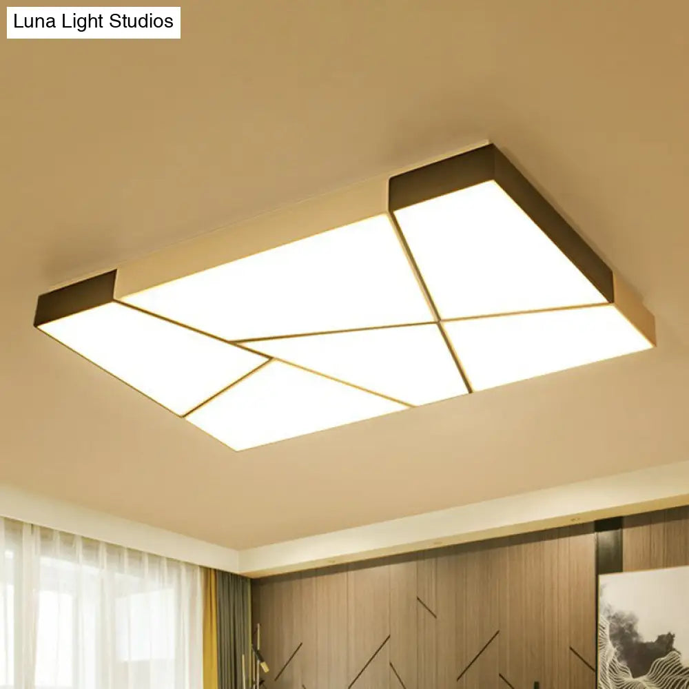 Sleek Acrylic Led Flush Mount Lighting In Stylish Black And White For Living Room Black-White / 31.5