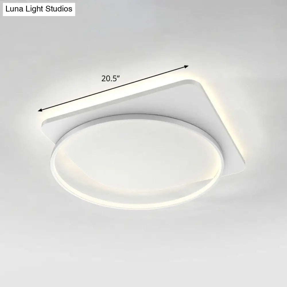 Sleek Acrylic Loop Ceiling Lamp: Simplicity Meets Led Flush-Mount Light Fixture For Aisles White /