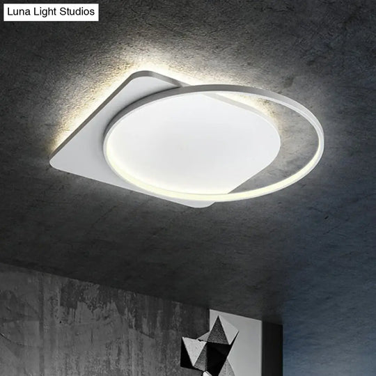 Sleek Acrylic Loop Ceiling Lamp: Simplicity Meets Led Flush-Mount Light Fixture For Aisles