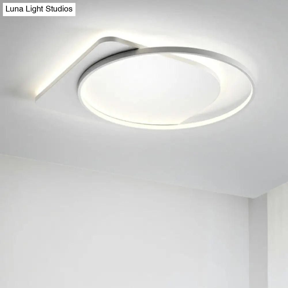 Sleek Acrylic Loop Ceiling Lamp: Simplicity Meets Led Flush - Mount Light Fixture For Aisles