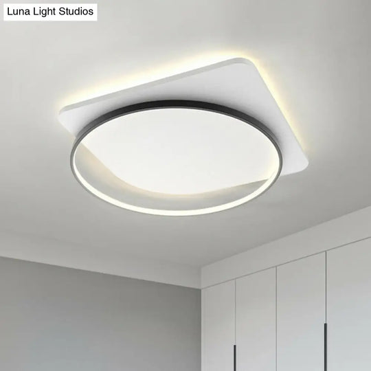 Sleek Acrylic Loop Ceiling Lamp: Simplicity Meets Led Flush-Mount Light Fixture For Aisles