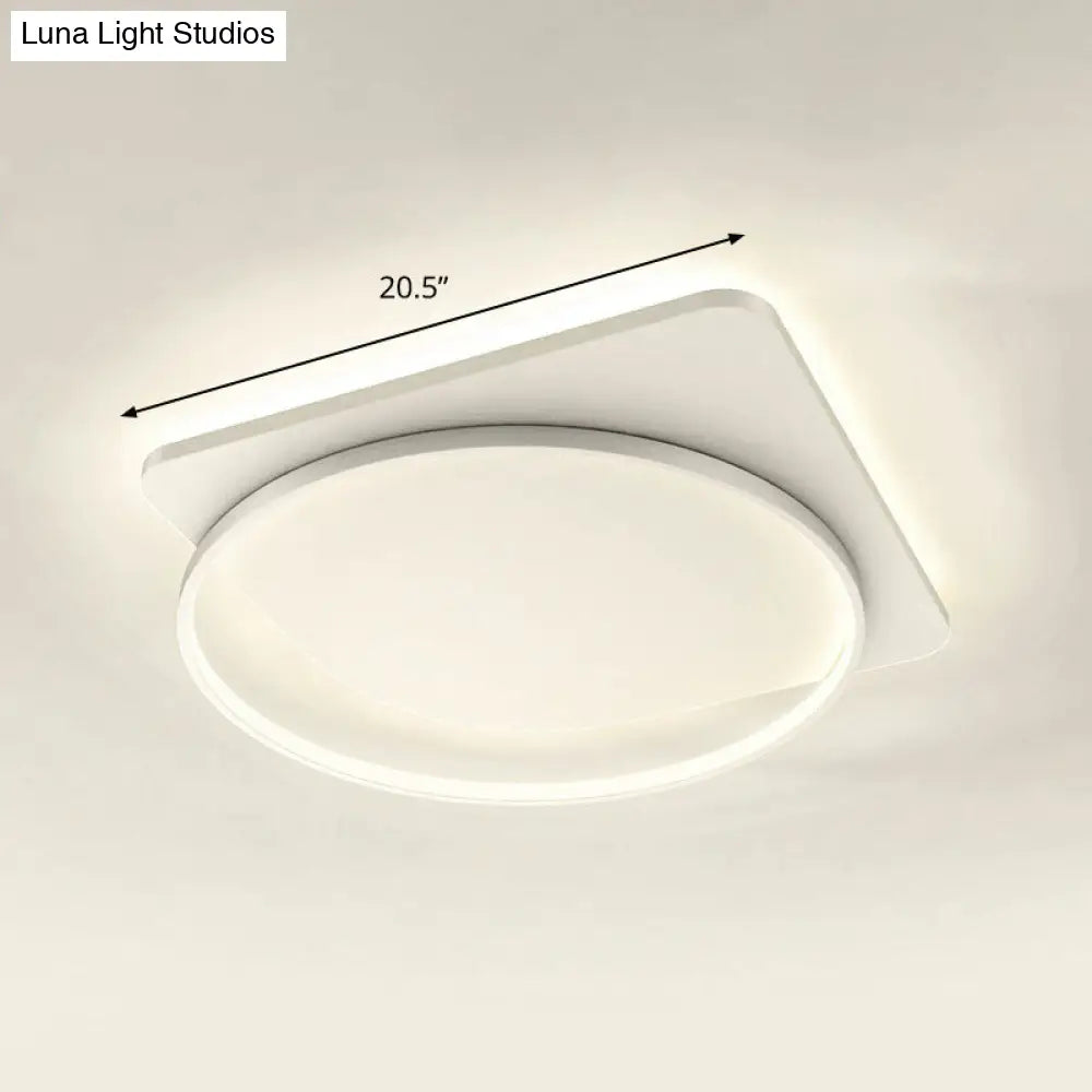 Sleek Acrylic Loop Ceiling Lamp: Simplicity Meets Led Flush-Mount Light Fixture For Aisles White /