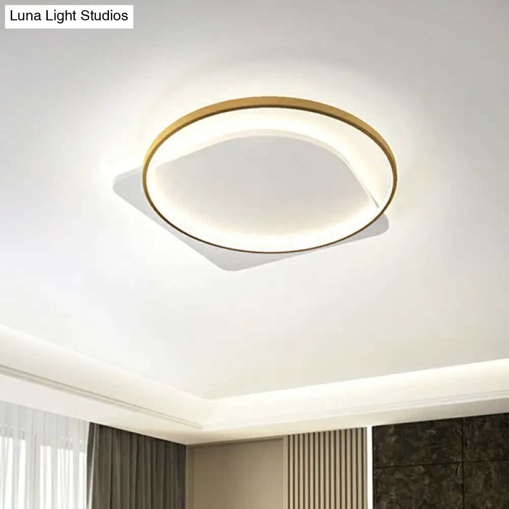 Sleek Acrylic Loop Ceiling Lamp: Simplicity Meets Led Flush - Mount Light Fixture For Aisles