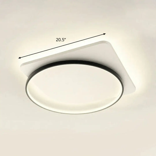 Sleek Acrylic Loop Ceiling Lamp: Simplicity Meets Led Flush - Mount Light Fixture For Aisles Black