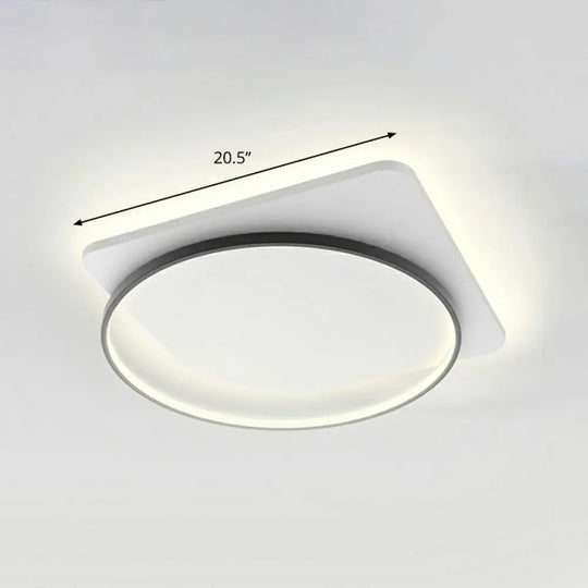 Sleek Acrylic Loop Ceiling Lamp: Simplicity Meets Led Flush - Mount Light Fixture For Aisles Black