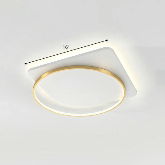 Sleek Acrylic Loop Ceiling Lamp: Simplicity Meets Led Flush - Mount Light Fixture For Aisles Gold /