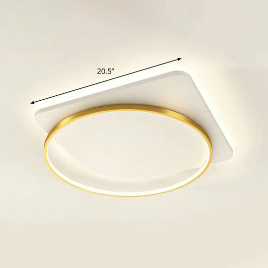 Sleek Acrylic Loop Ceiling Lamp: Simplicity Meets Led Flush - Mount Light Fixture For Aisles Gold /