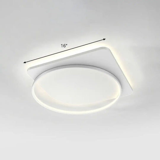 Sleek Acrylic Loop Ceiling Lamp: Simplicity Meets Led Flush - Mount Light Fixture For Aisles White