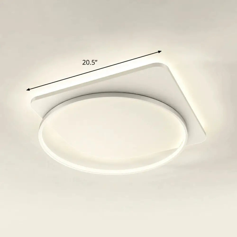 Sleek Acrylic Loop Ceiling Lamp: Simplicity Meets Led Flush - Mount Light Fixture For Aisles White