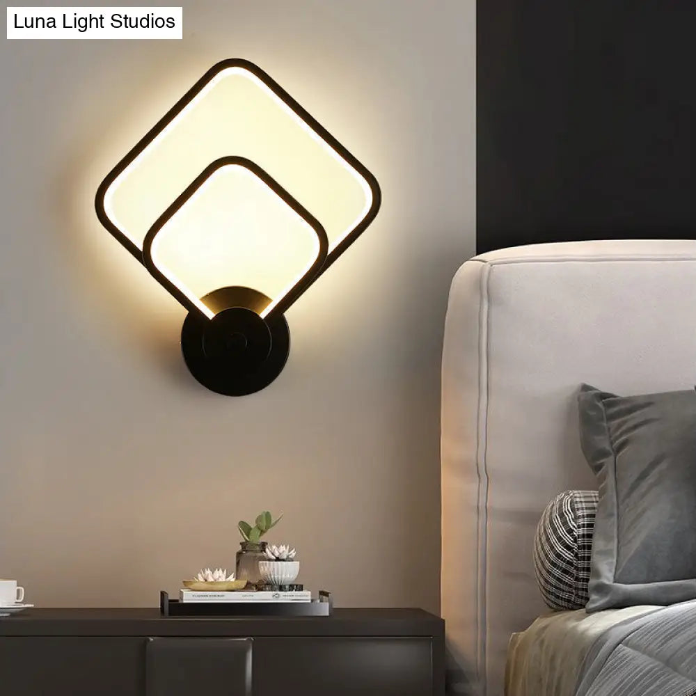 Sleek Acrylic Loop Led Wall Sconce - Stylish Bedroom Light Fixture