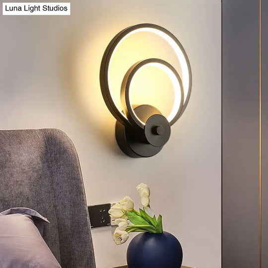 Sleek Acrylic Loop Led Wall Sconce - Stylish Bedroom Light Fixture