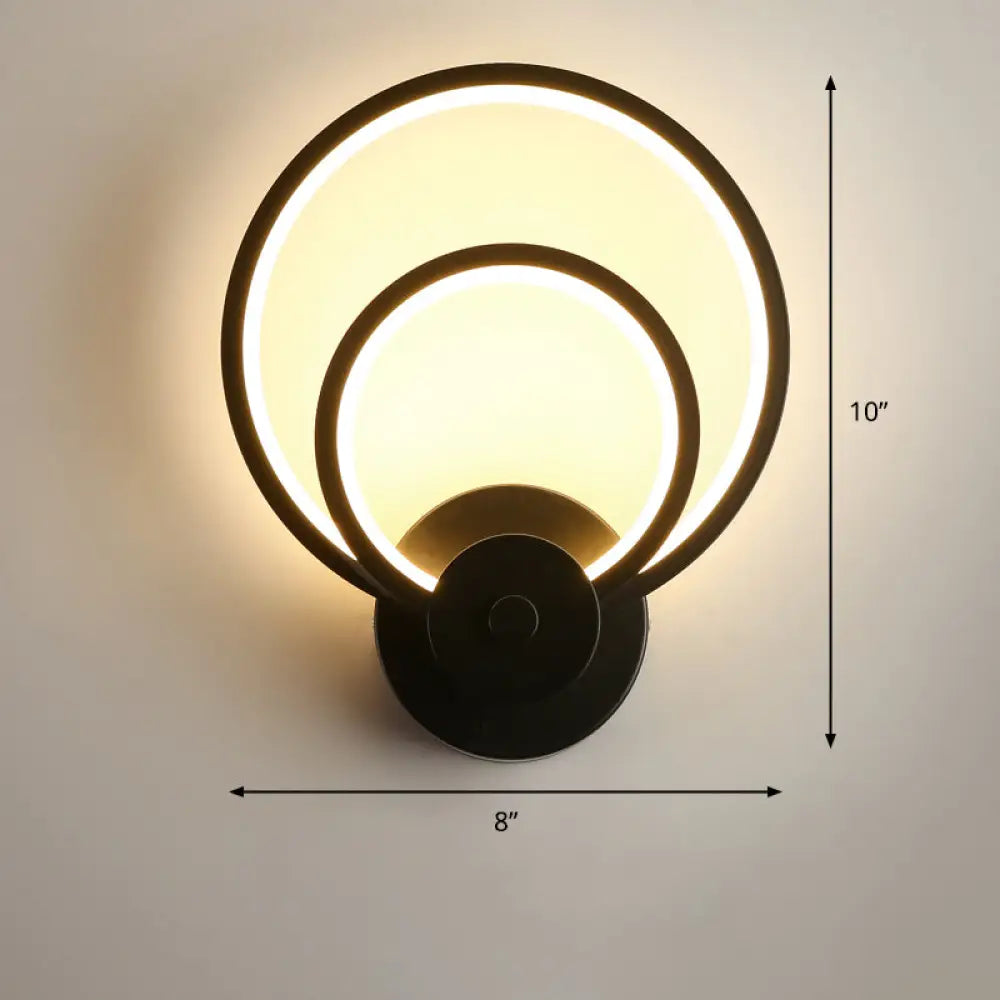 Sleek Acrylic Loop Led Wall Sconce - Stylish Bedroom Light Fixture Black / Remote Control Stepless