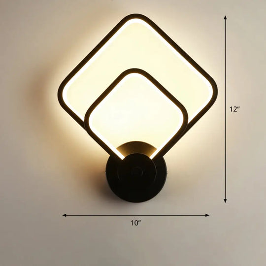 Sleek Acrylic Loop Led Wall Sconce - Stylish Bedroom Light Fixture Black / Third Gear B