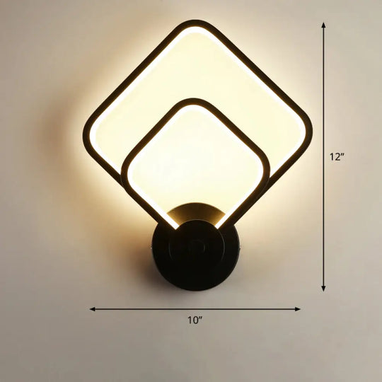 Sleek Acrylic Loop Led Wall Sconce - Stylish Bedroom Light Fixture Black / Warm B