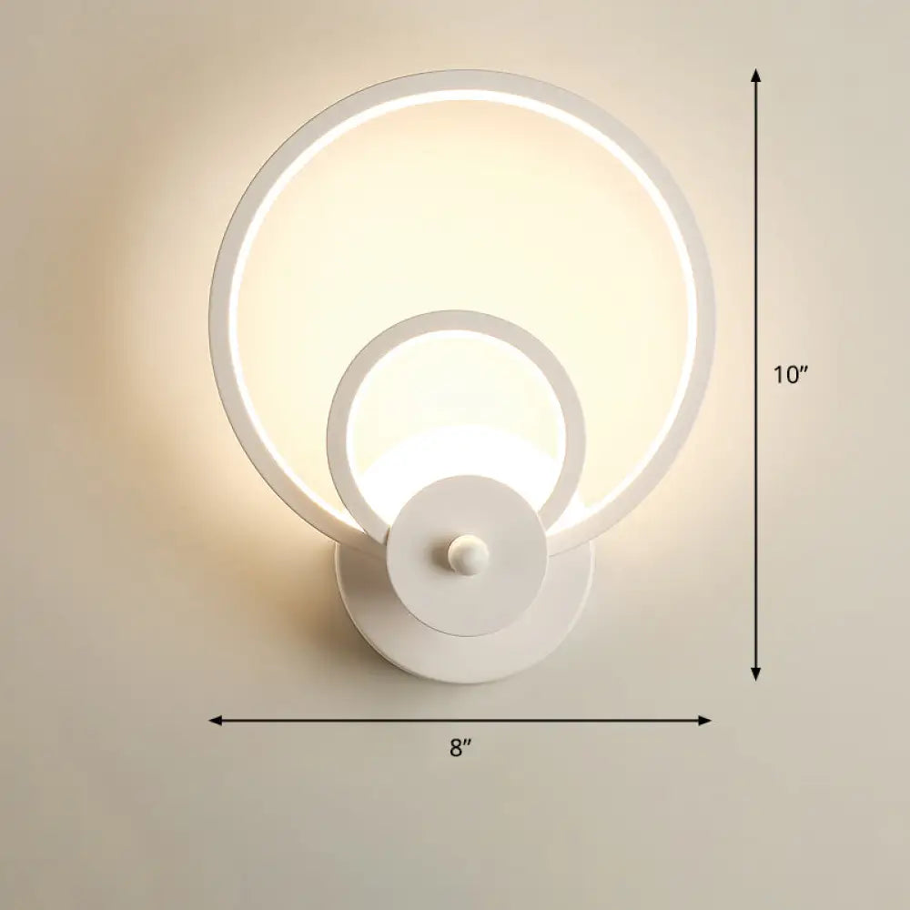 Sleek Acrylic Loop Led Wall Sconce - Stylish Bedroom Light Fixture White / Remote Control Stepless