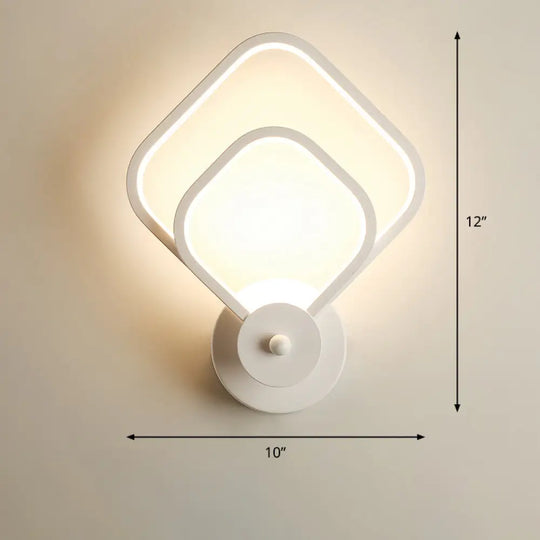 Sleek Acrylic Loop Led Wall Sconce - Stylish Bedroom Light Fixture White / Remote Control Stepless