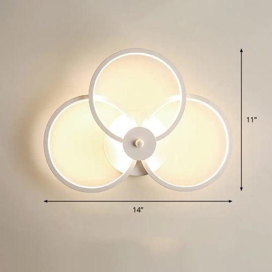 Sleek Acrylic Loop Led Wall Sconce - Stylish Bedroom Light Fixture White / Remote Control Stepless