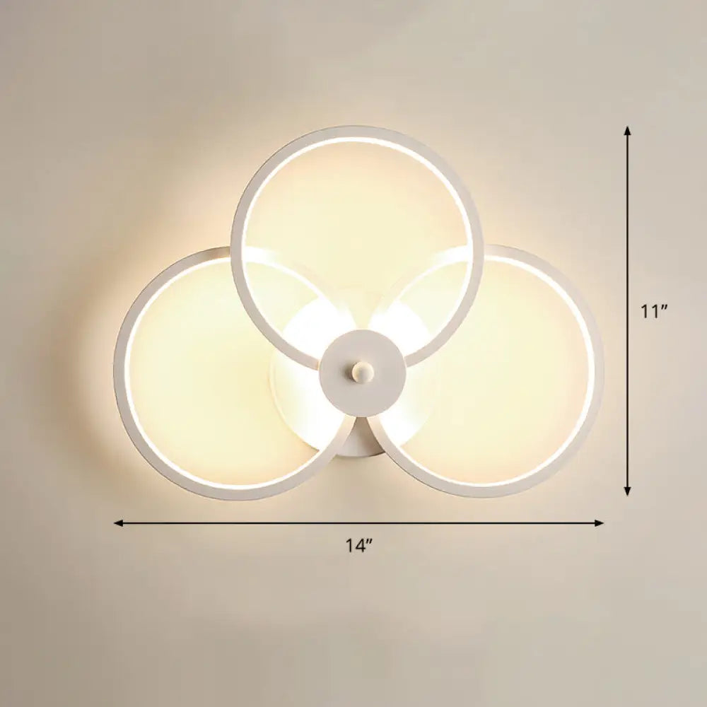 Sleek Acrylic Loop Led Wall Sconce - Stylish Bedroom Light Fixture White / Third Gear C