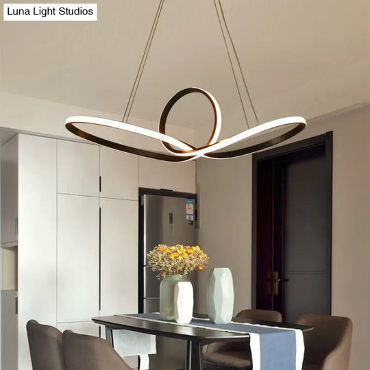 Sleek Acrylic Twist Pendant Ceiling Light With Simplicity Led For Dining Room Coffee / 23.5 Warm