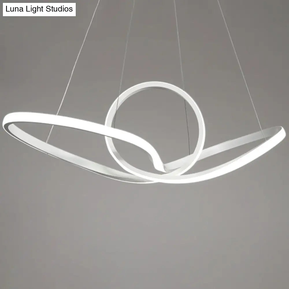 Sleek Acrylic Twist Pendant Ceiling Light With Simplicity Led For Dining Room White / 23.5