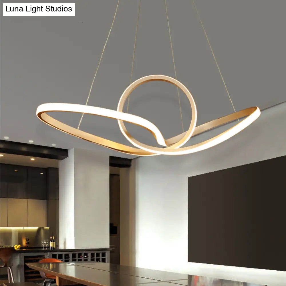 Sleek Acrylic Twist Pendant Ceiling Light With Simplicity Led For Dining Room Gold / 23.5 White