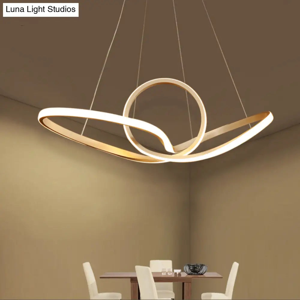 Sleek Acrylic Twist Pendant Ceiling Light With Simplicity Led For Dining Room