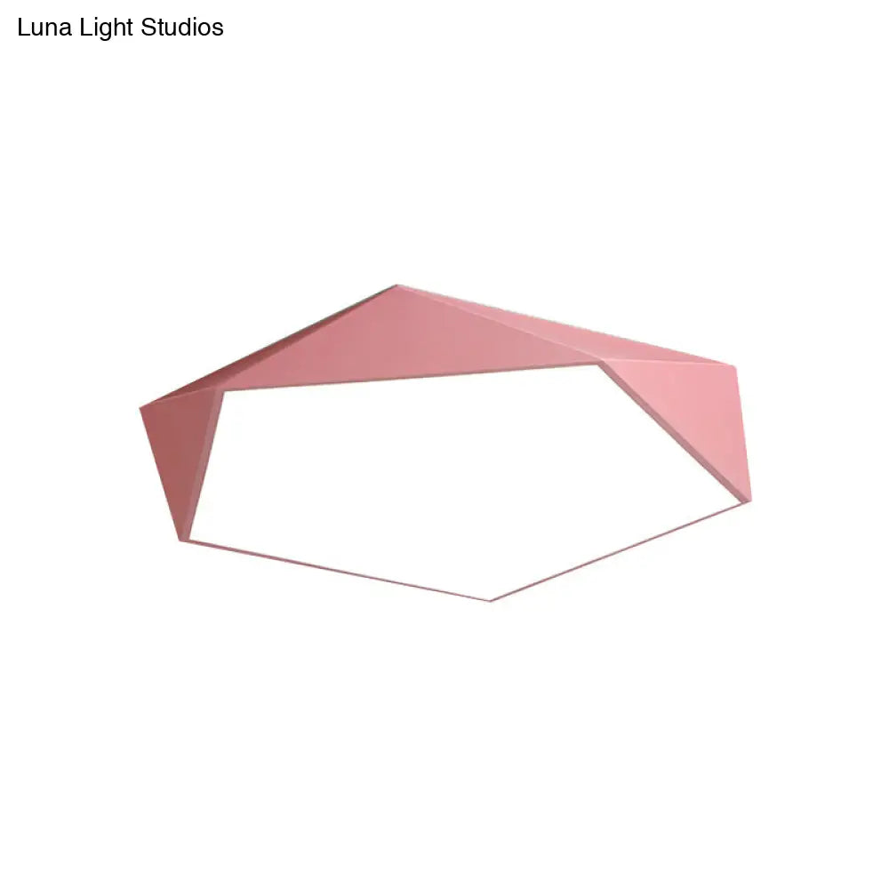 Sleek Acrylic Pentagon Led Flush Mount Ceiling Light With Nordic Design For Bathrooms
