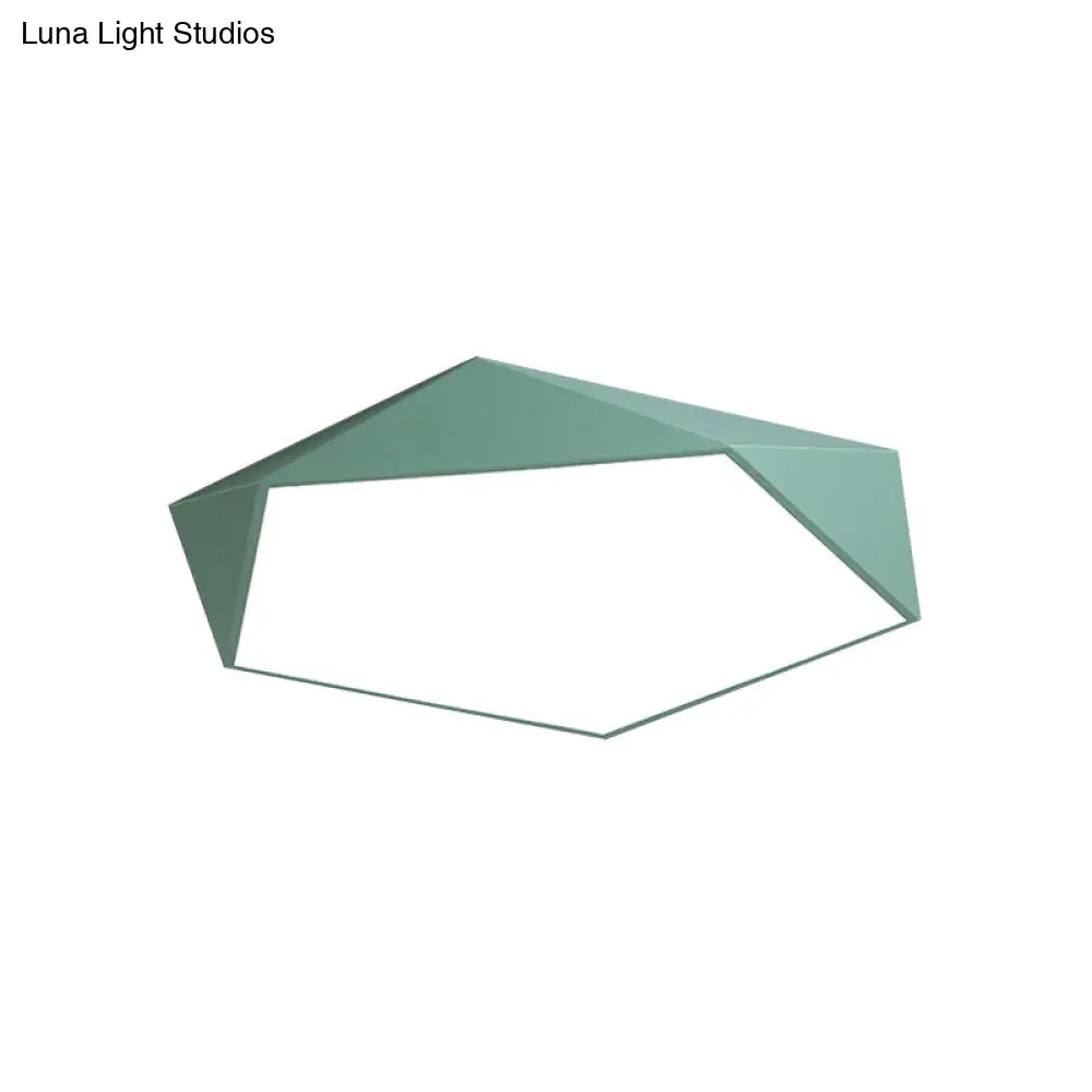 Sleek Acrylic Pentagon Led Flush Mount Ceiling Light With Nordic Design For Bathrooms