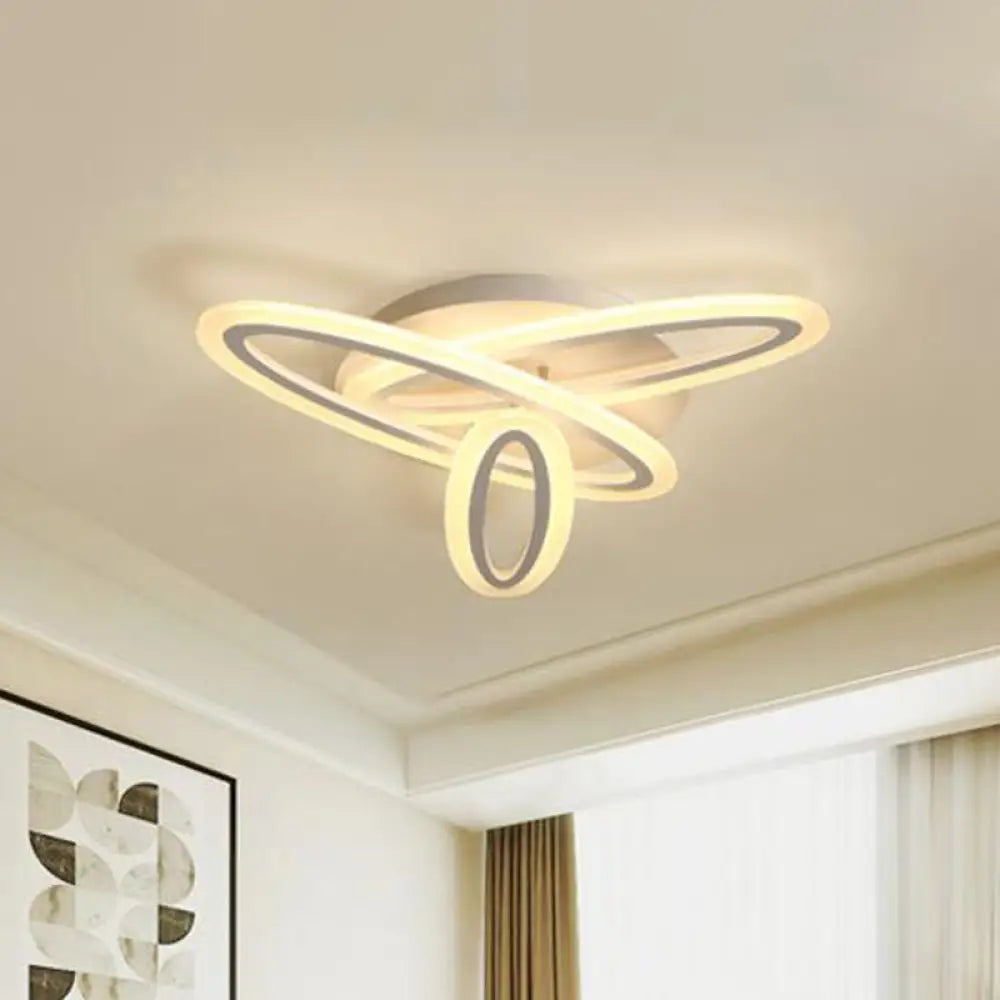 Sleek Acrylic Semi Flush Ceiling Light - Oval Shape 31.5’/47’ Width 3/5 Bulb Options Warm/White