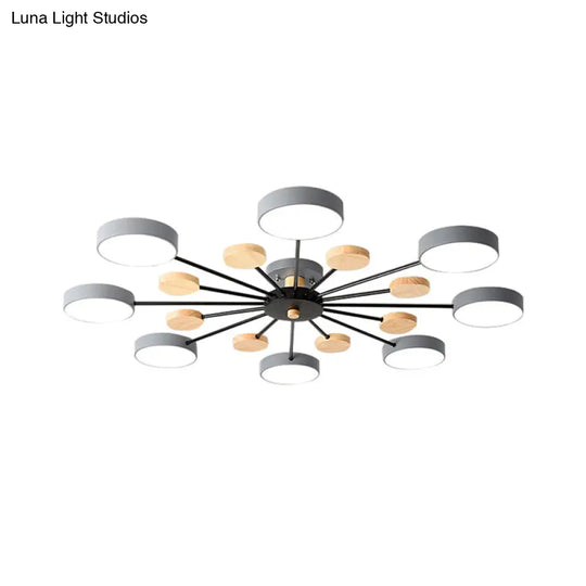 Sleek Acrylic Semi Flush Mount Ceiling Light For Bedroom With Branching Design