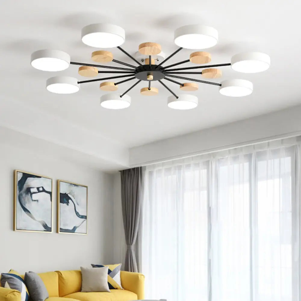 Sleek Acrylic Semi Flush Mount Ceiling Light For Bedroom With Branching Design 8 / White