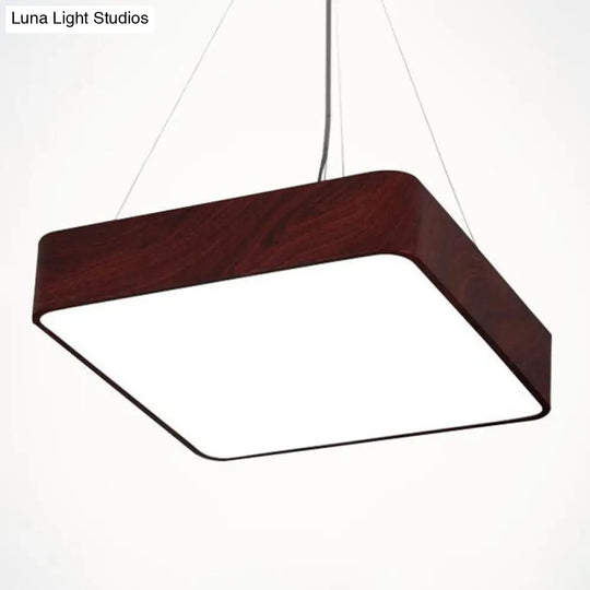 Sleek Led Pendant Light For Dining Rooms - Square Acrylic Fixture Red / Small