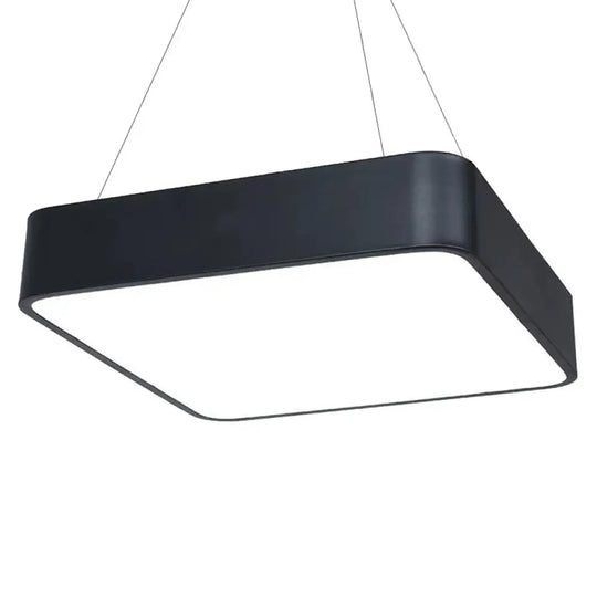 Sleek Acrylic Square Pendant Light: Modern Led Ceiling Fixture For Dining Room And More Black /