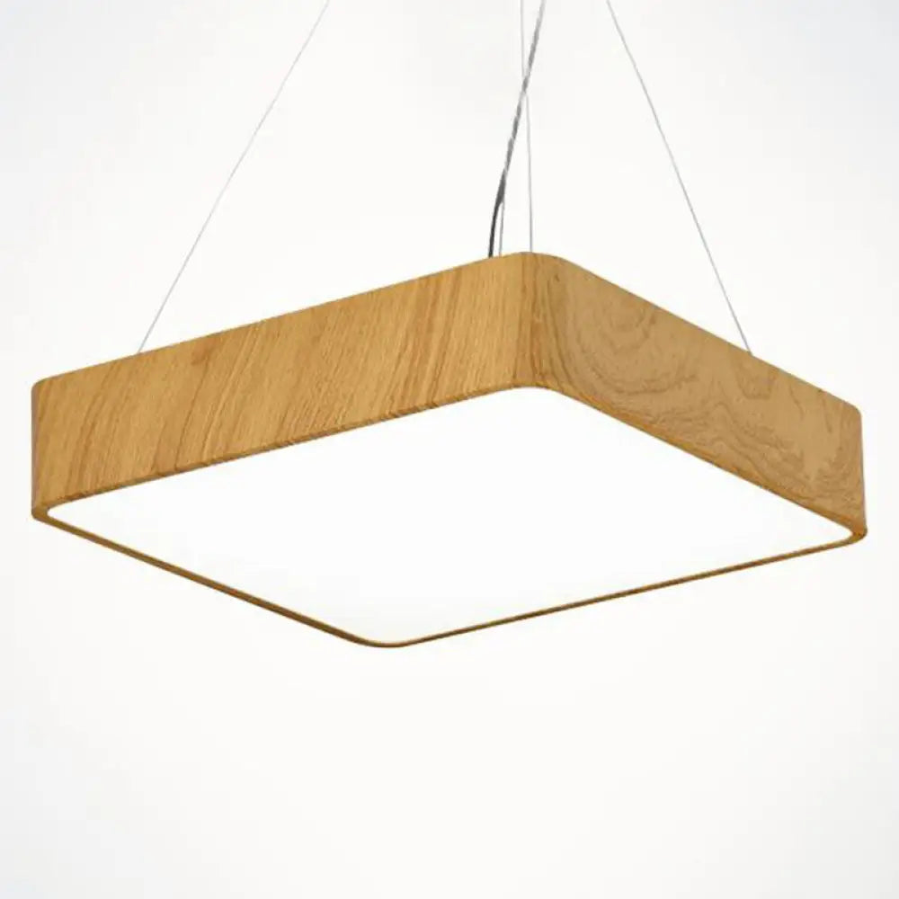 Sleek Acrylic Square Pendant Light: Modern Led Ceiling Fixture For Dining Room And More Wood / Small