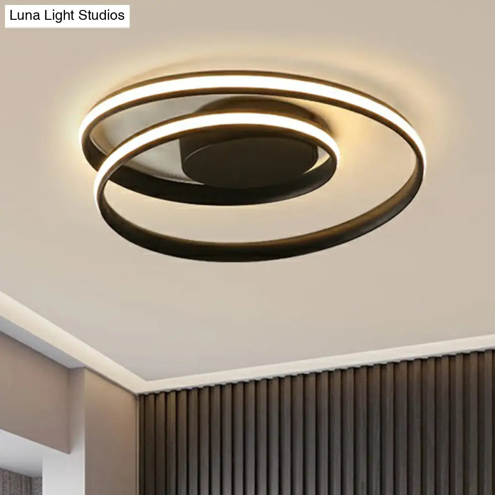 Sleek Aluminum Led Semi Flush Ceiling Light For Bedroom