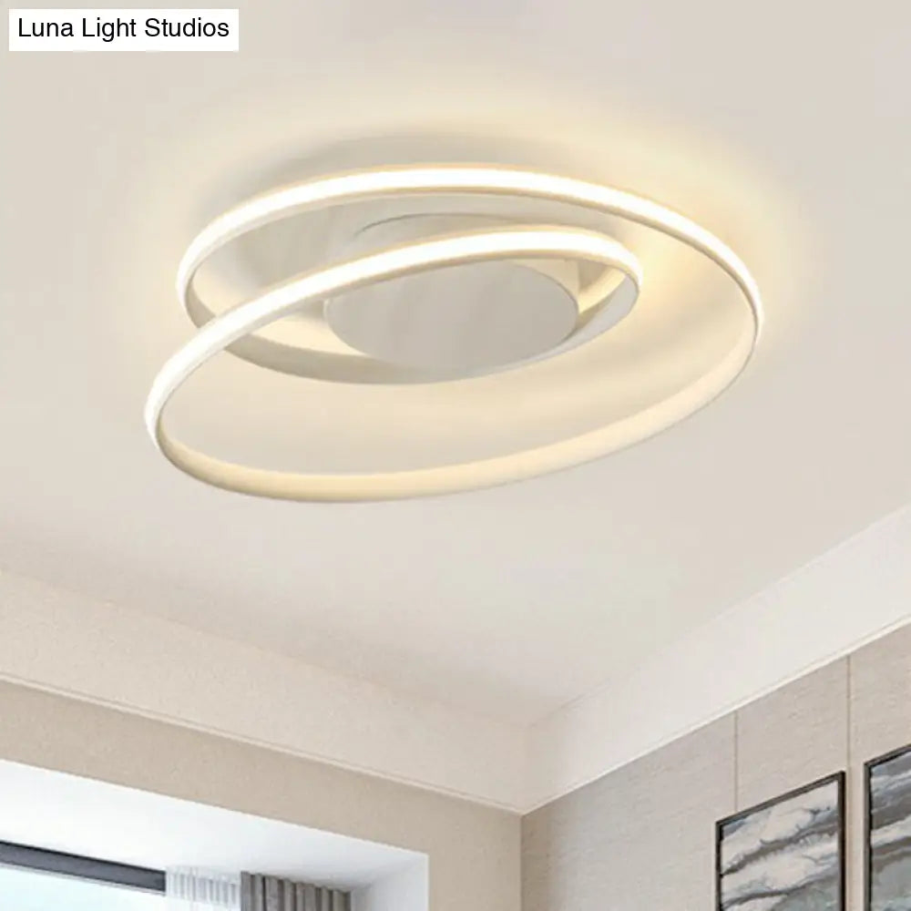 Sleek Aluminum Led Semi Flush Ceiling Light For Bedroom