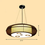 Sleek Bamboo Drum Chandelier - Modern Pendant Light For Restaurants Coffee / 27.5