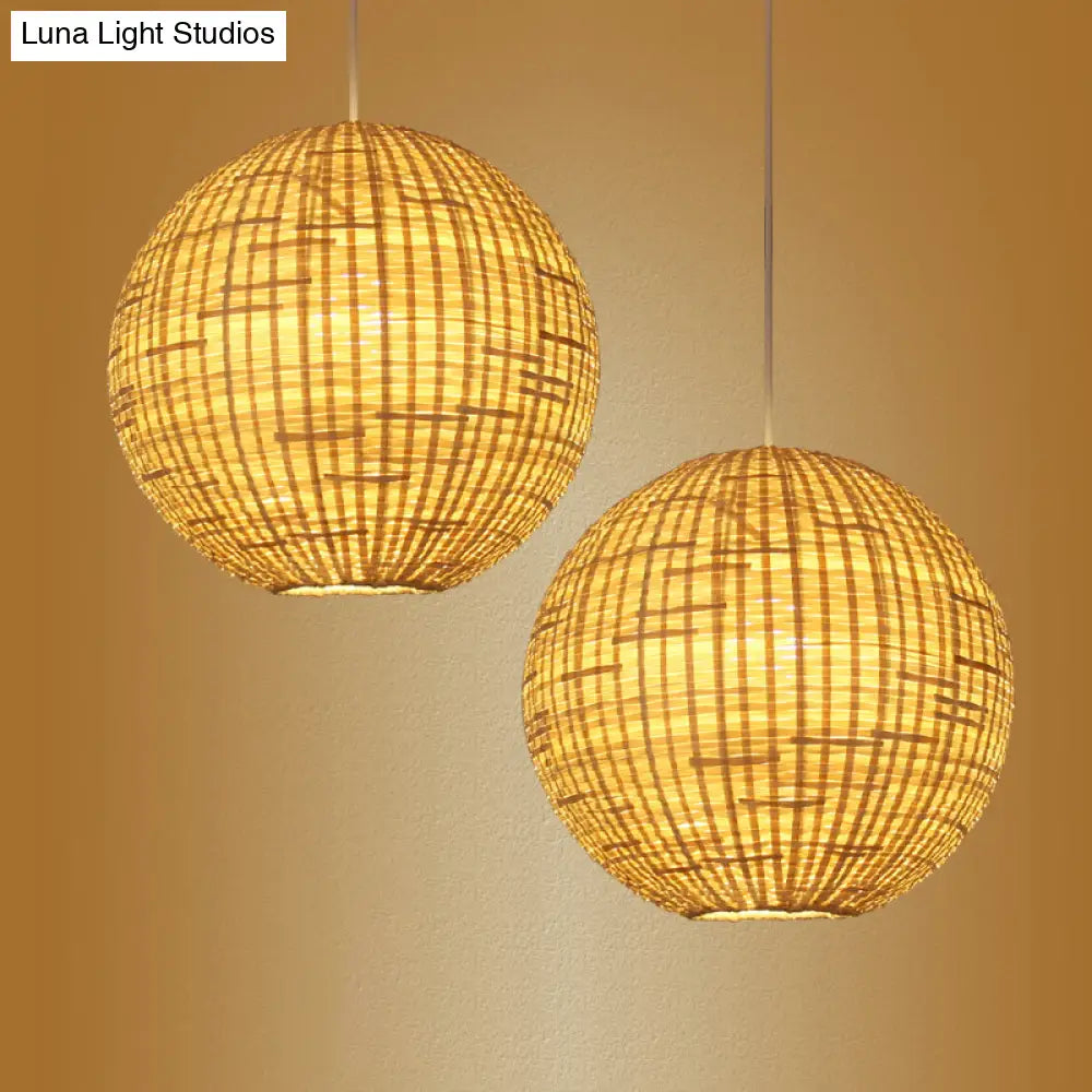 Sleek Bamboo Sphere Pendant Light Kit - 16’/19.5’ Wide