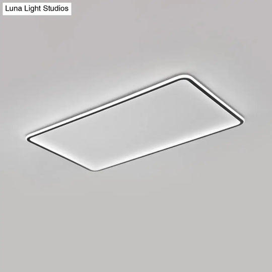 Sleek Black Acrylic Led Ceiling Light - Ultra-Thin Panel Simplicity Flush Mounted For Living Room