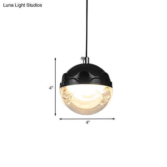 Sleek Black Acrylic Pendant Light With Led Down Lighting For Bedroom